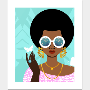 Afro Hairstyle Fashion Girl Posters and Art